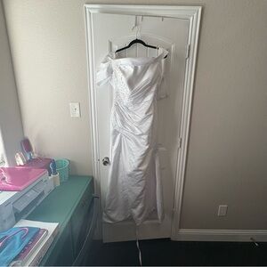 Elegant White Off-Shoulder Gown